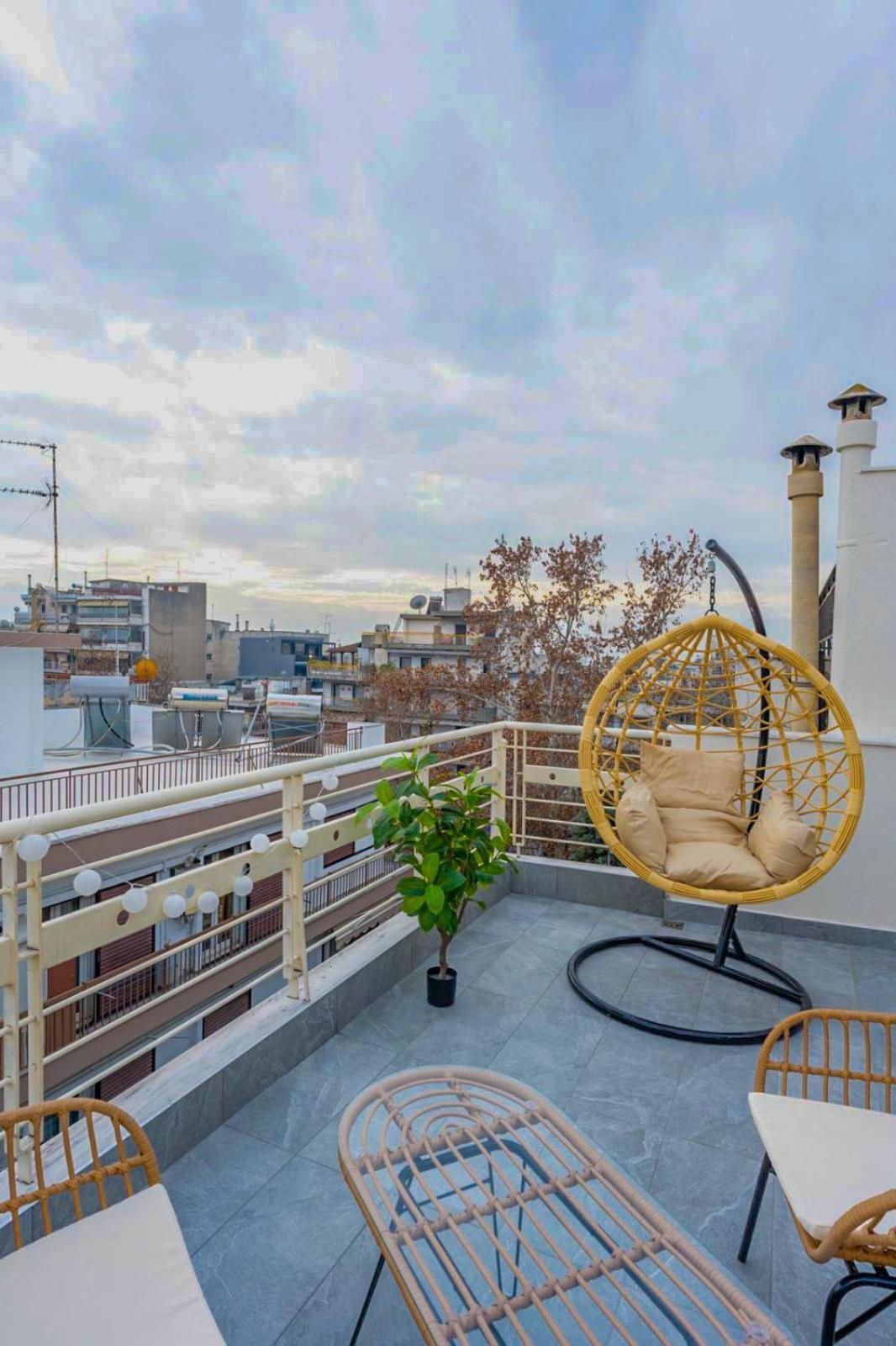 Pomegranate Luxury Penthouse Maisonette With Beautiful Terrace & Free Parking By Binobi ! Thessaloniki Exterior photo