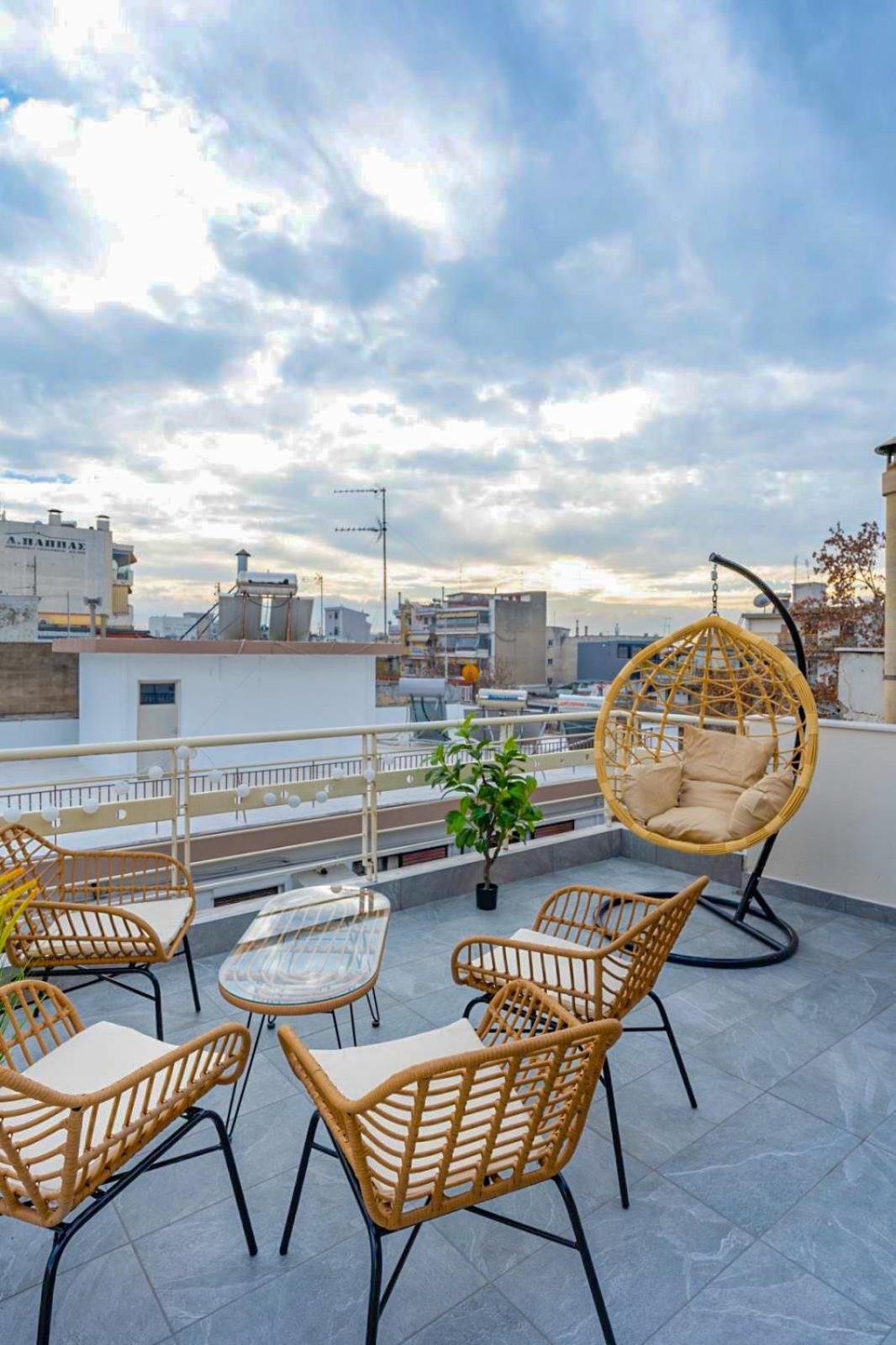Pomegranate Luxury Penthouse Maisonette With Beautiful Terrace & Free Parking By Binobi ! Thessaloniki Exterior photo
